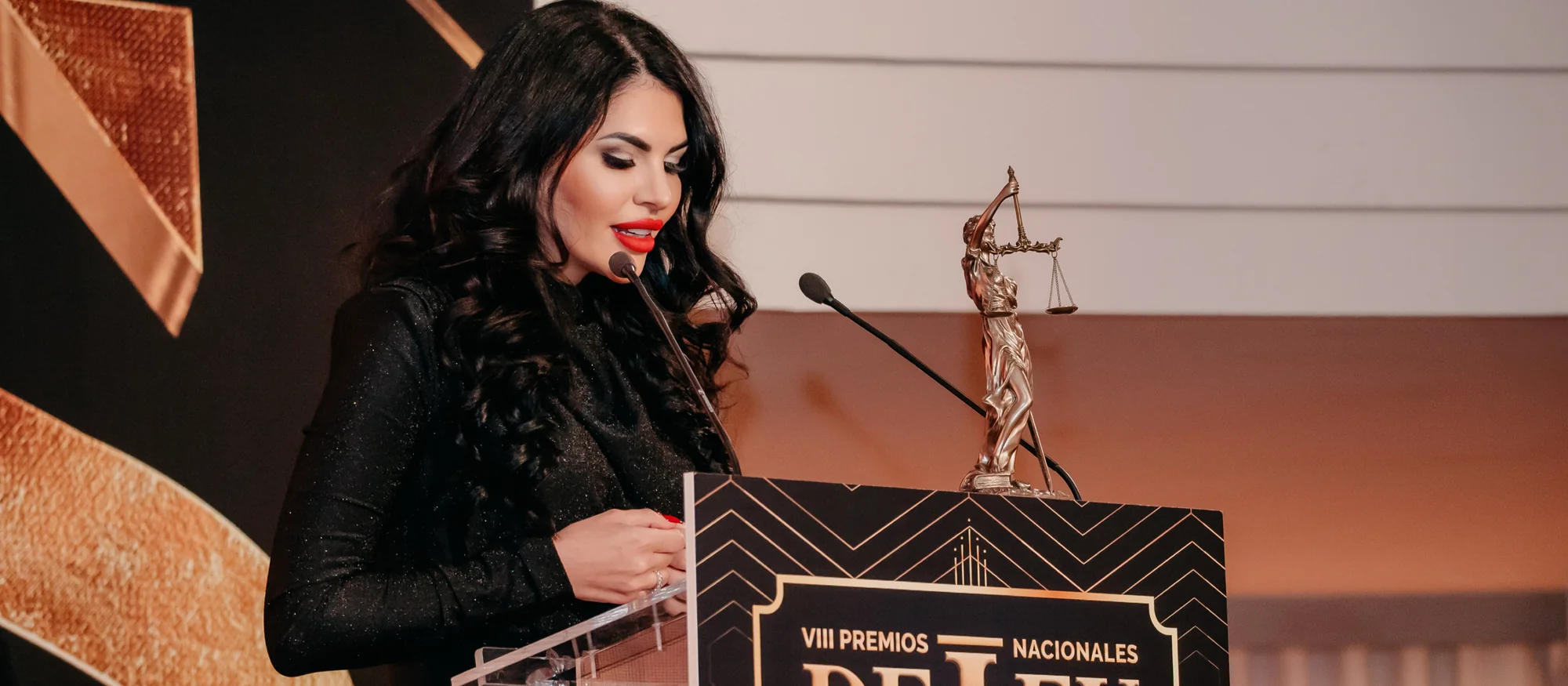 María Isabel Miranda recogiendo los VIII Premios Nacionales De Ley